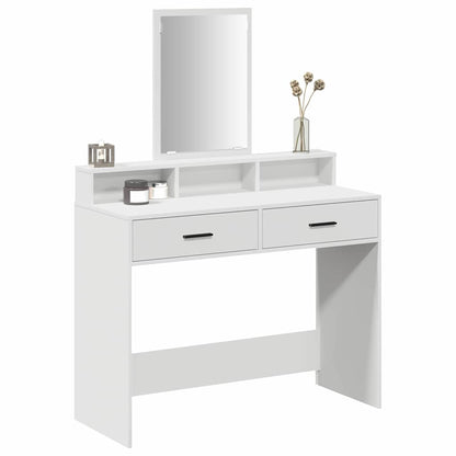 Schminktisch mit Regal Weiß 100 x 41 x 140 cm Holzwerkstoff