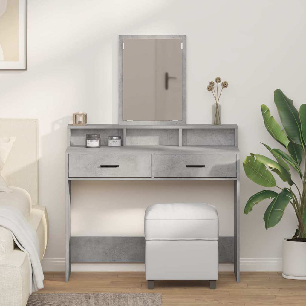 Schminktisch Betongrau 100 x 41 x 140 cm Holzwerkstoff