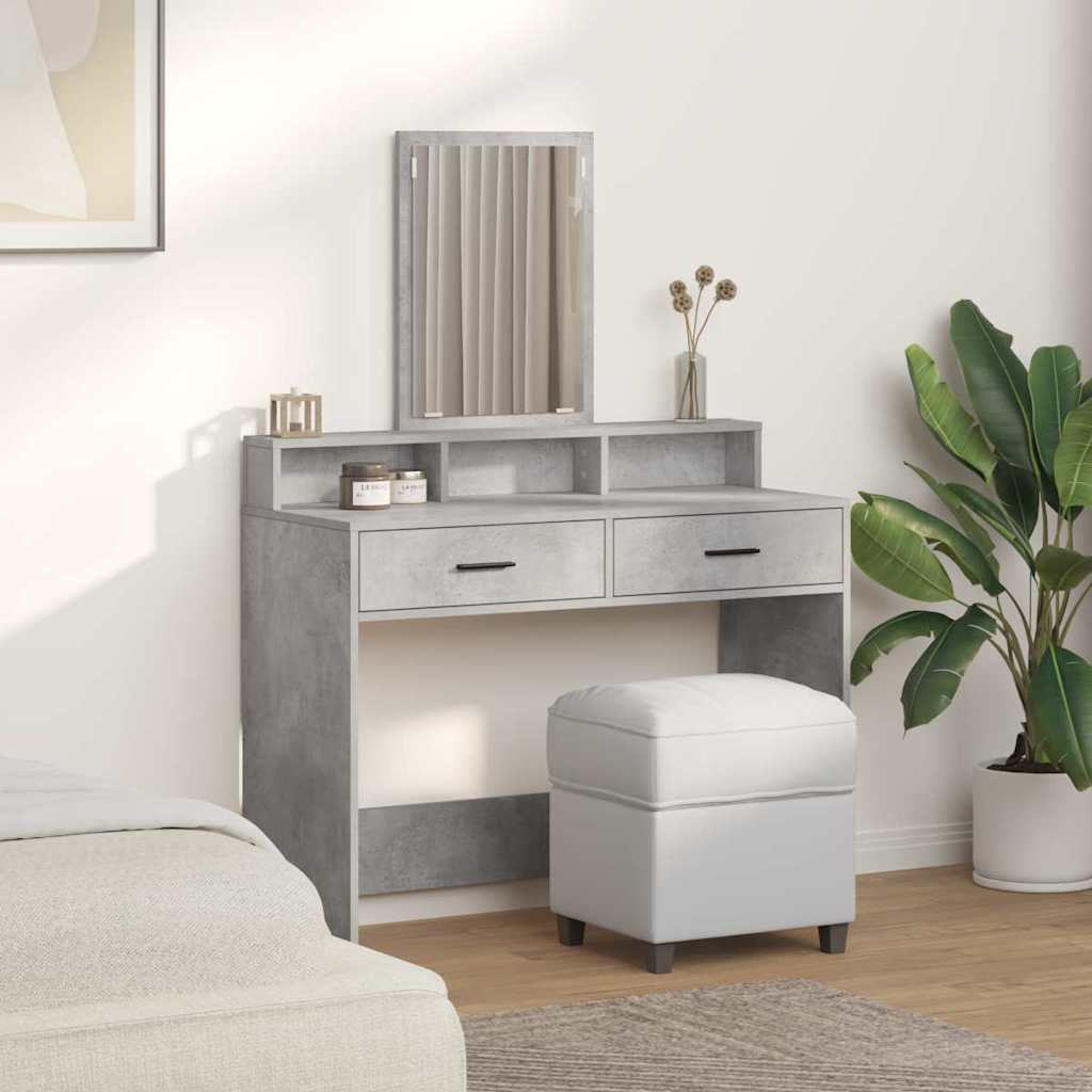 Schminktisch Betongrau 100 x 41 x 140 cm Holzwerkstoff