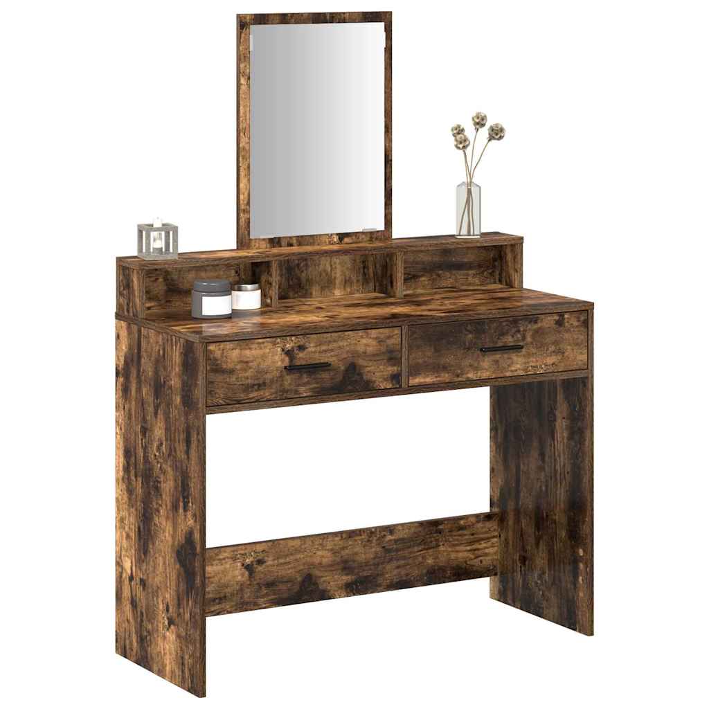 Schminktisch Räuchereiche 100 x 41 x 140 cm Holzwerkstoff