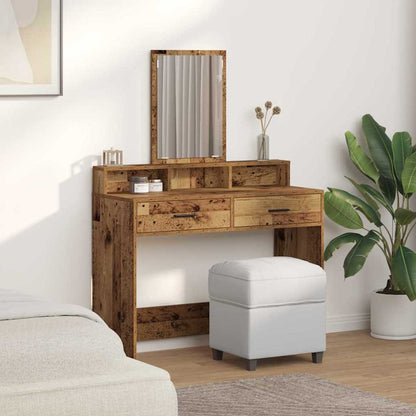 Schminktisch mit Regal Altholz 100 x 41 x 140 cm Holzwerkstoff