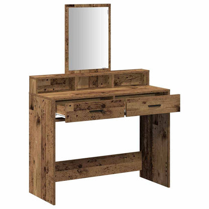 Schminktisch mit Regal Altholz 100 x 41 x 140 cm Holzwerkstoff