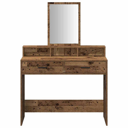 Schminktisch mit Regal Altholz 100 x 41 x 140 cm Holzwerkstoff