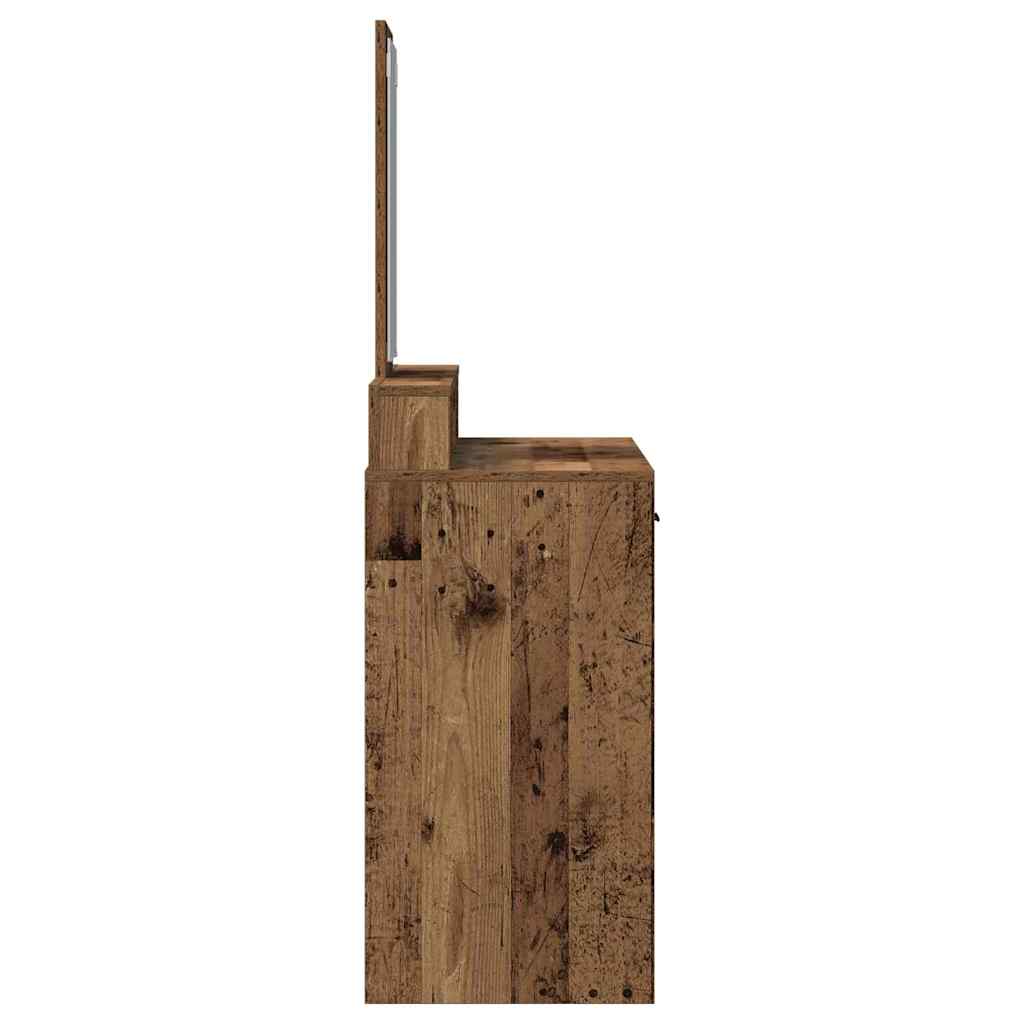 Schminktisch mit Regal Altholz 100 x 41 x 140 cm Holzwerkstoff