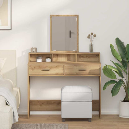 Schminktisch Eiche handwerklich 100 x 41 x 140 cm Holzwerkstoff