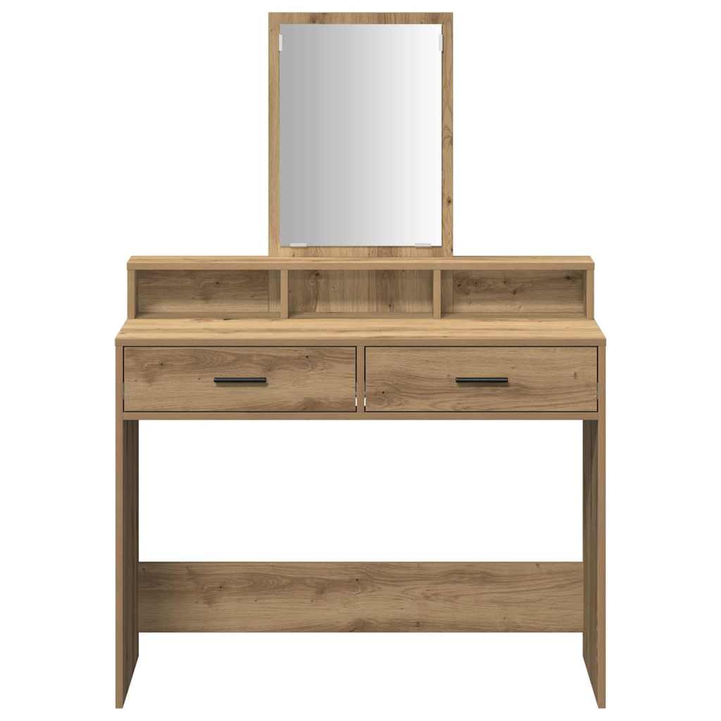 Schminktisch Eiche handwerklich 100 x 41 x 140 cm Holzwerkstoff