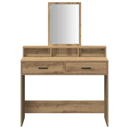 Schminktisch Eiche handwerklich 100 x 41 x 140 cm Holzwerkstoff