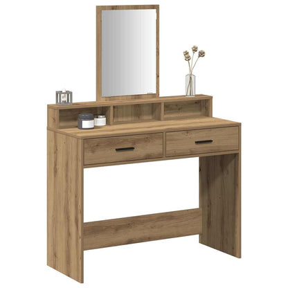 Schminktisch Eiche handwerklich 100 x 41 x 140 cm Holzwerkstoff
