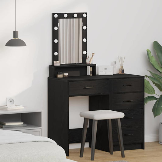 Schminktisch mit Spiegel Schwarz 50 x 41 x 140 cm Holzwerkstoff