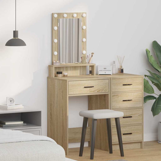 Schminktisch mit Speicher Braun 50 x 41 x 140 cm Holzwerkstoff