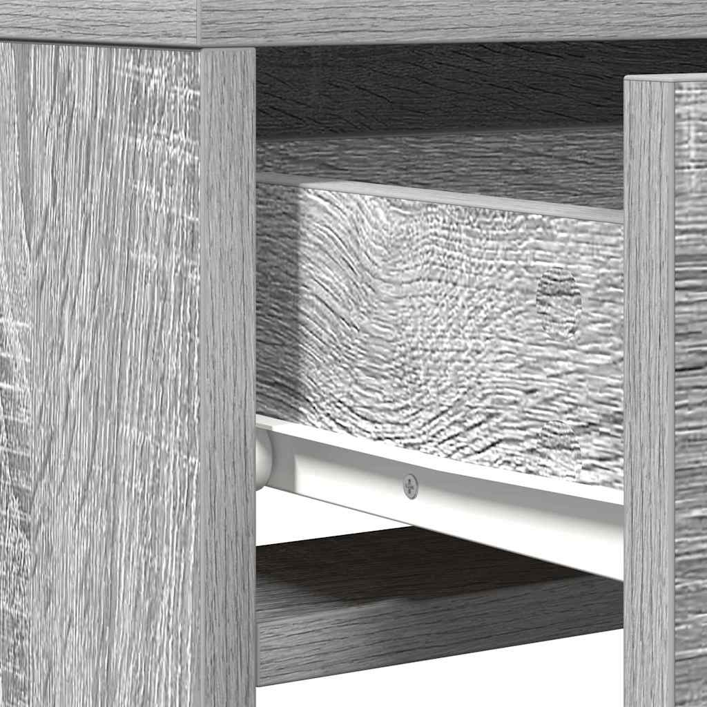 Schminktisch mit Schubladen Grau 50 x 41 x 140 cm Holzwerkstoff