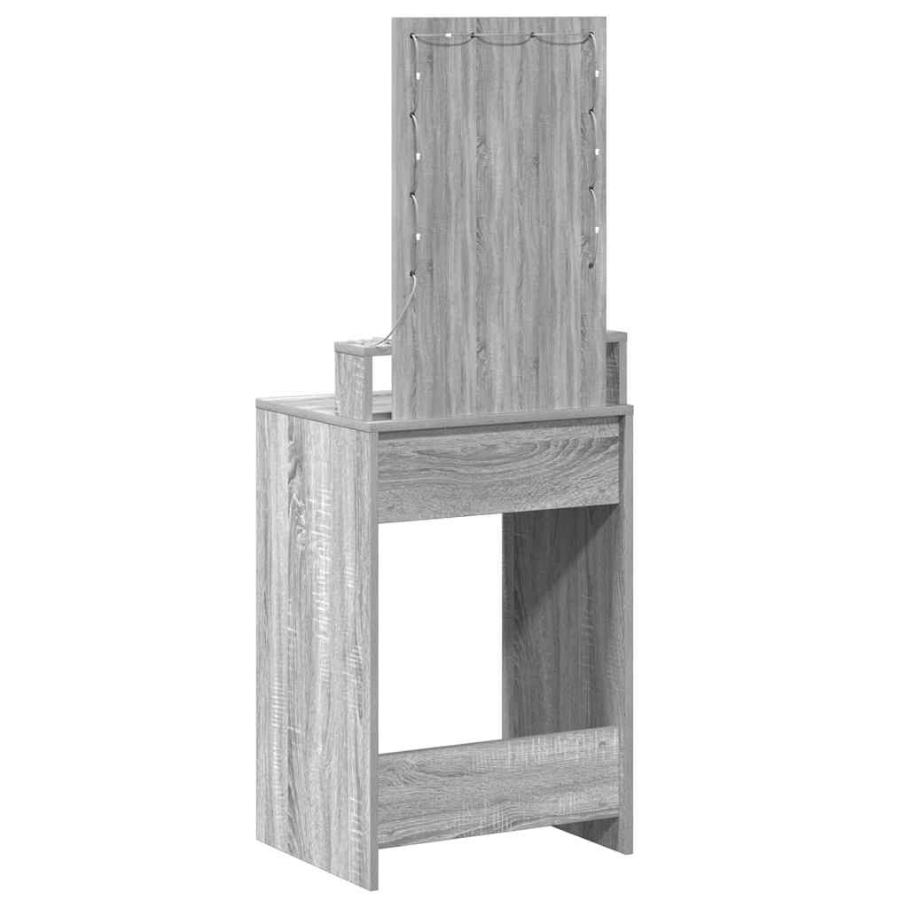 Schminktisch mit Schubladen Grau 50 x 41 x 140 cm Holzwerkstoff