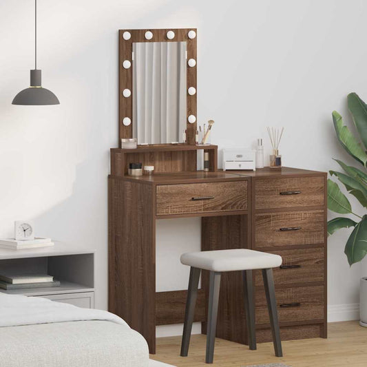 Schminktisch mit Speicher Braun 50 x 41 x 140 cm Holzwerkstoff