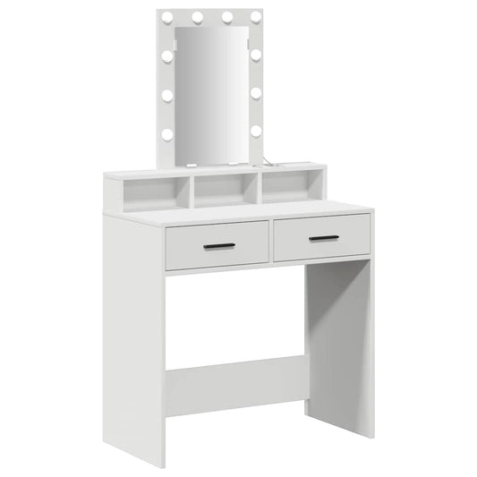Schminktisch mit Schubladen Weiß 79 x 41 x 140 cm Holzwerkstoff