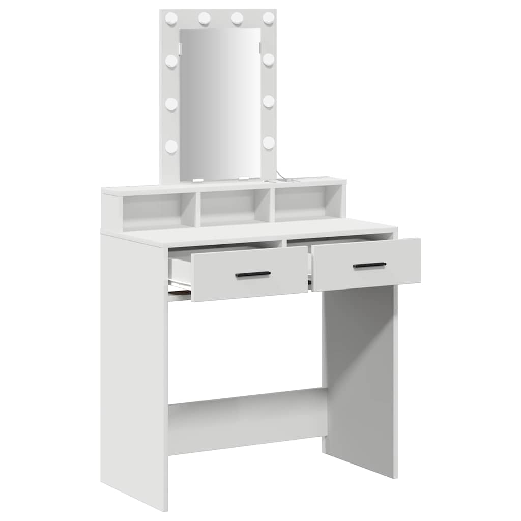 Schminktisch mit Schubladen Weiß 79 x 41 x 140 cm Holzwerkstoff