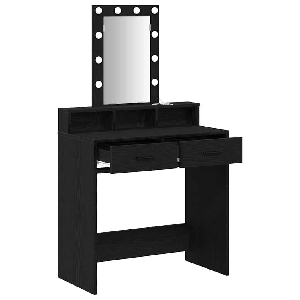 Schminktisch mit Spiegel Schwarz 79 x 41 x 140 cm Holzwerkstoff