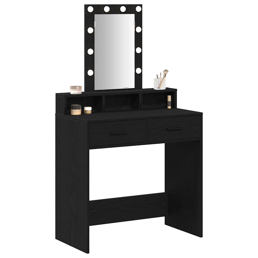 Schminktisch mit Spiegel Schwarz 79 x 41 x 140 cm Holzwerkstoff
