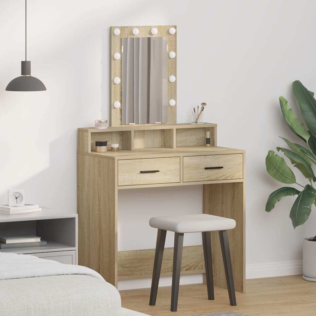 Schminktisch mit Speicher Braun 79 x 41 x 140 cm Holzwerkstoff