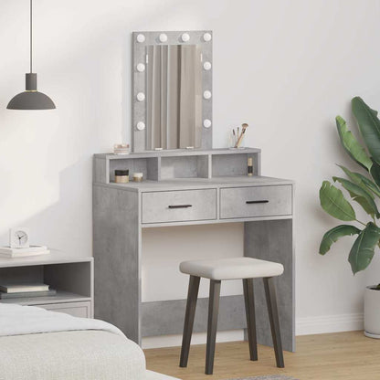 Schminktisch mit Schubladen Grau 79 x 41 x 140 cm Holzwerkstoff