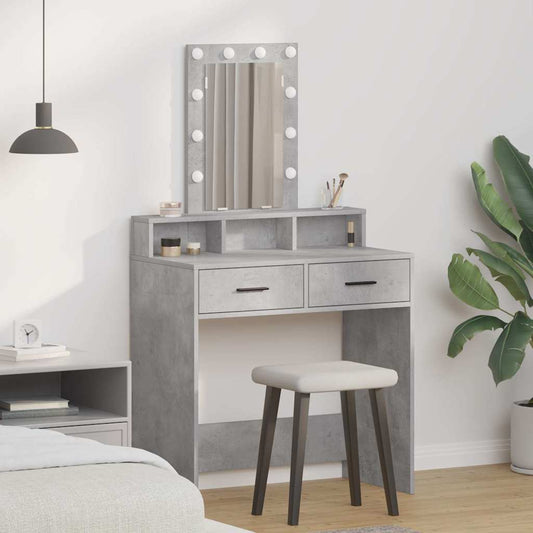 Schminktisch mit Schubladen Grau 79 x 41 x 140 cm Holzwerkstoff