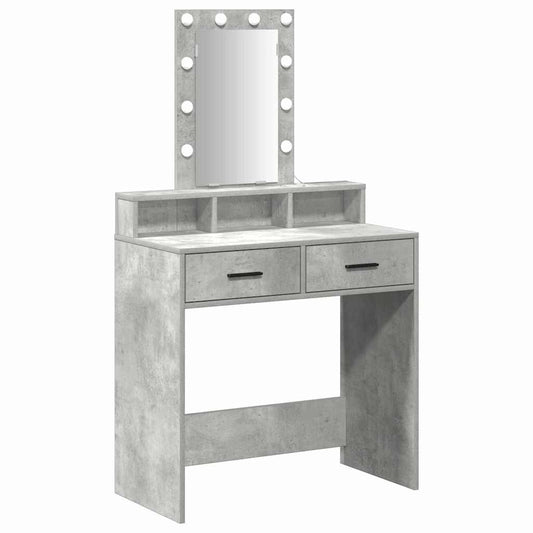 Schminktisch mit Schubladen Grau 79 x 41 x 140 cm Holzwerkstoff