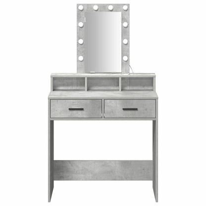 Schminktisch mit Schubladen Grau 79 x 41 x 140 cm Holzwerkstoff