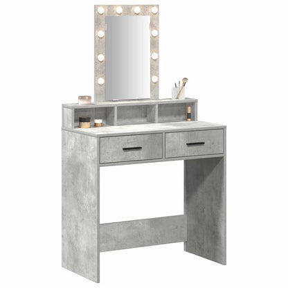 Schminktisch mit Schubladen Grau 79 x 41 x 140 cm Holzwerkstoff
