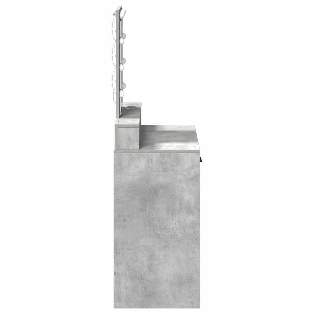 Schminktisch mit Schubladen Grau 79 x 41 x 140 cm Holzwerkstoff
