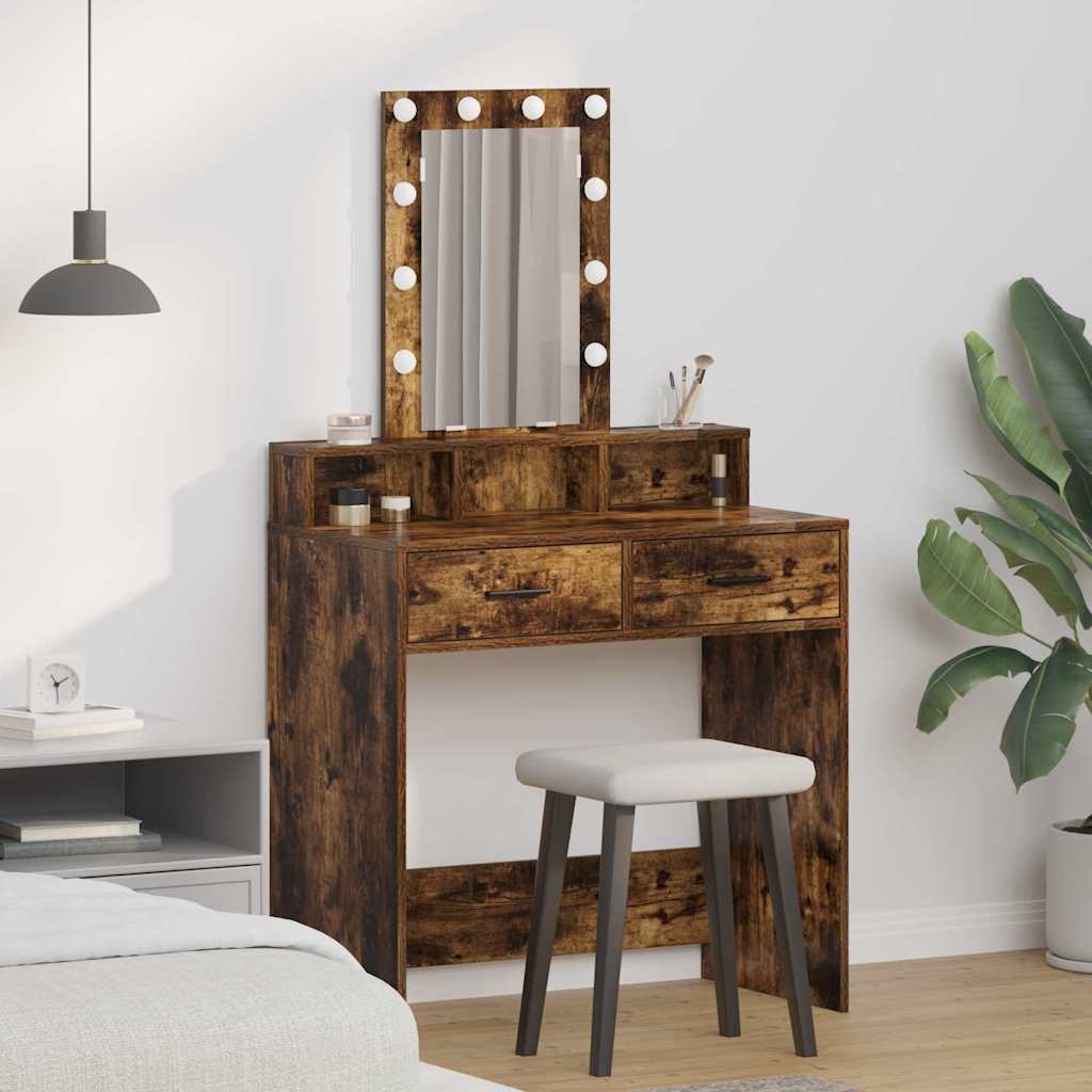 Schminktisch mit Speicher Braun 79 x 41 x 140 cm Holzwerkstoff