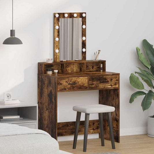 Schminktisch mit Speicher Braun 79 x 41 x 140 cm Holzwerkstoff