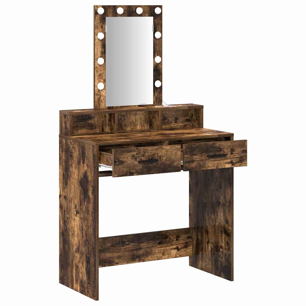 Schminktisch mit Speicher Braun 79 x 41 x 140 cm Holzwerkstoff