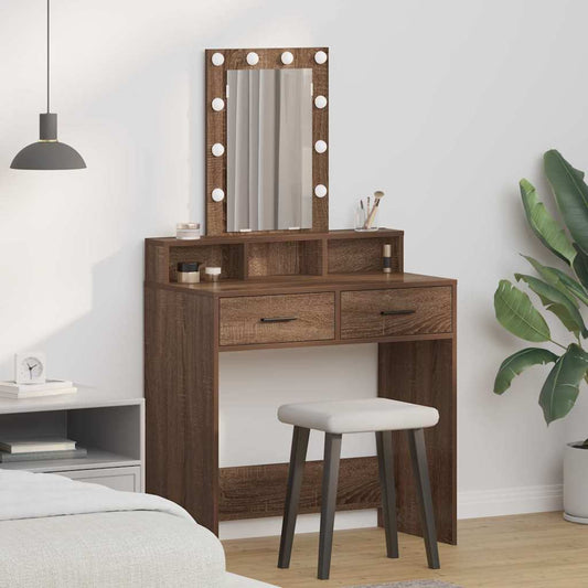 Schminktisch mit Speicher Braun 79 x 41 x 140 cm Holzwerkstoff