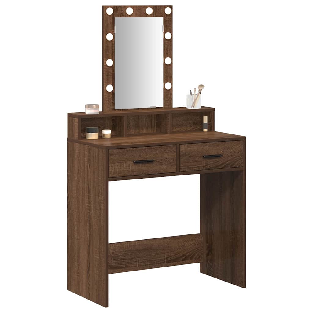 Schminktisch mit Speicher Braun 79 x 41 x 140 cm Holzwerkstoff