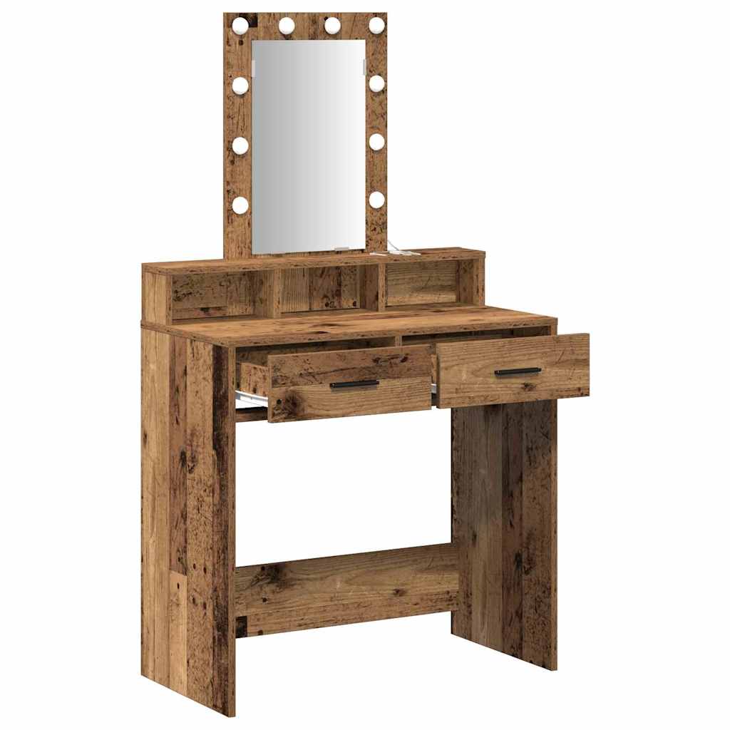 Schminktisch mit Speicher Braun 79 x 41 x 140 cm Holzwerkstoff