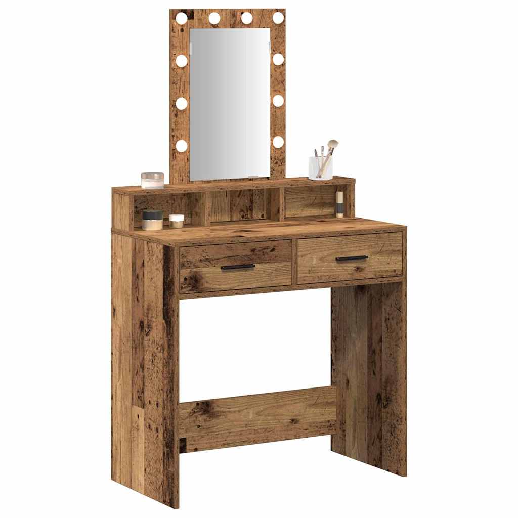 Schminktisch mit Speicher Braun 79 x 41 x 140 cm Holzwerkstoff