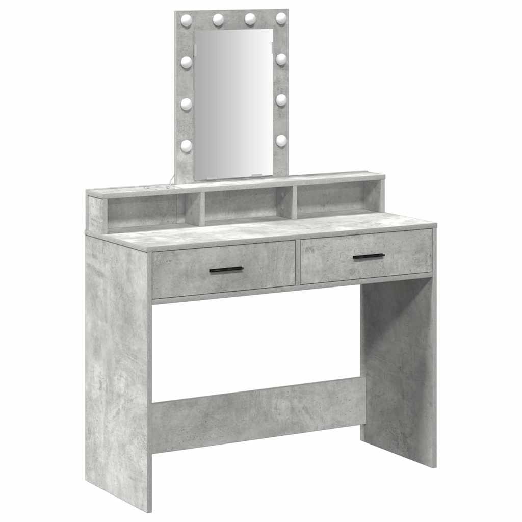 Schminktisch mit Speicher Grau 100 x 41 x 140 cm Holzwerkstoff