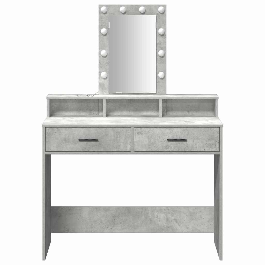 Schminktisch mit Speicher Grau 100 x 41 x 140 cm Holzwerkstoff