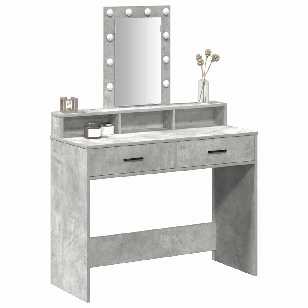 Schminktisch mit Speicher Grau 100 x 41 x 140 cm Holzwerkstoff