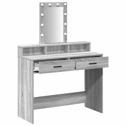 Schminktisch mit Speicher Grau 100 x 41 x 140 cm Holzwerkstoff