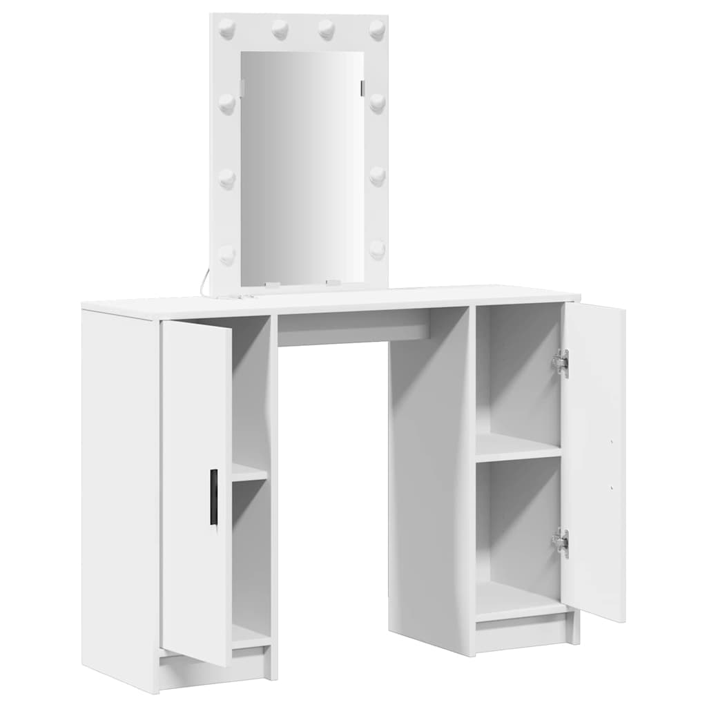 Schminktisch mit Speicher Weiß 102 x 33 x 135 cm Holzwerkstoff
