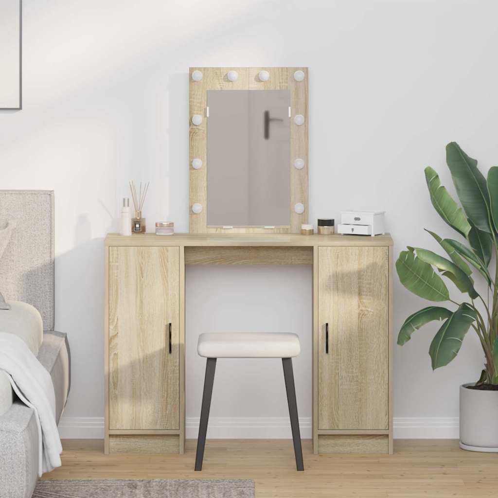 Schminktisch mit Speicher Braun 102 x 33 x 135 cm Holzwerkstoff
