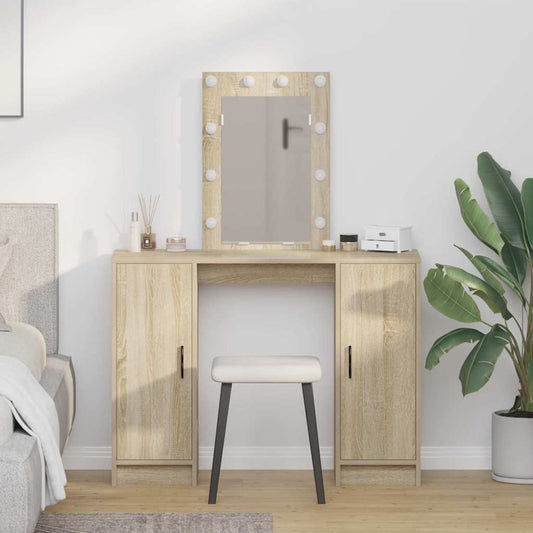 Schminktisch mit Speicher Braun 102 x 33 x 135 cm Holzwerkstoff