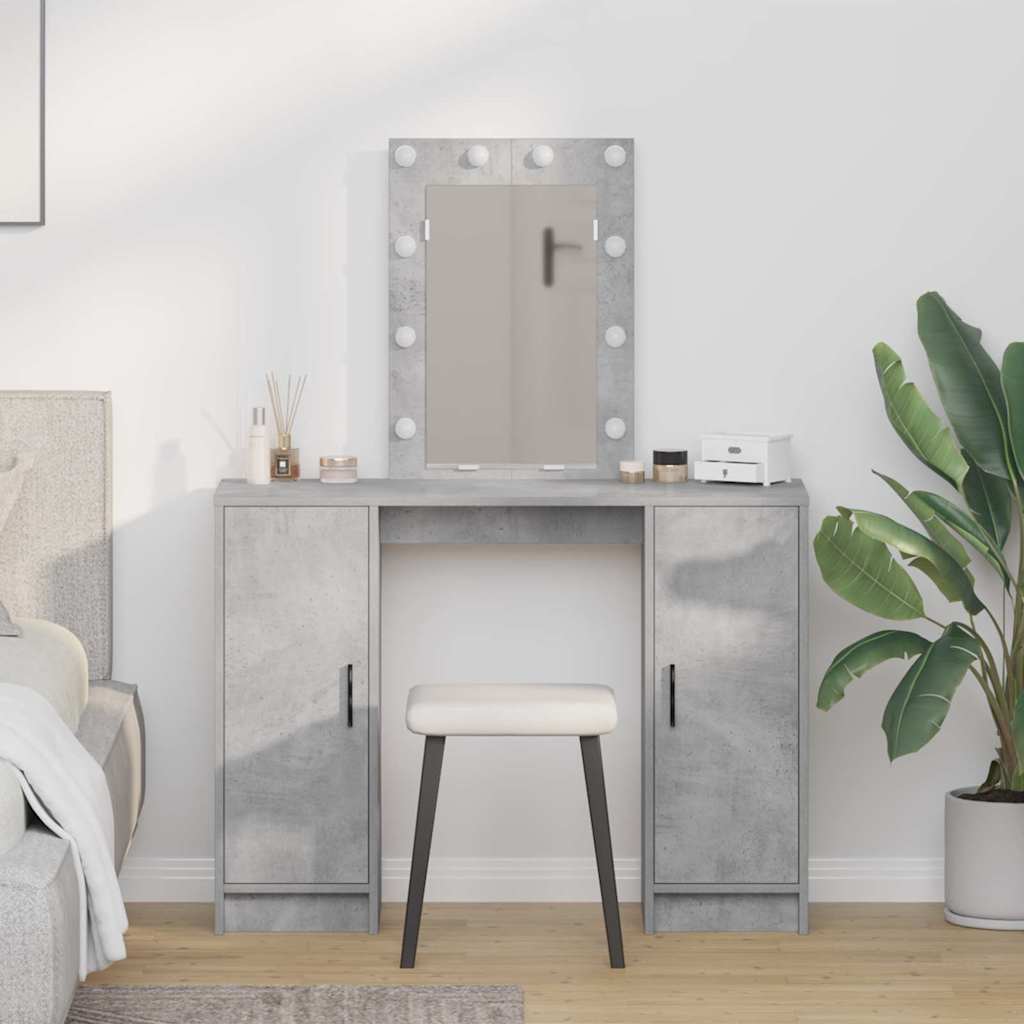 Schminktisch mit Tür Hellgrau 102 x 33 x 135 cm Holzwerkstoff