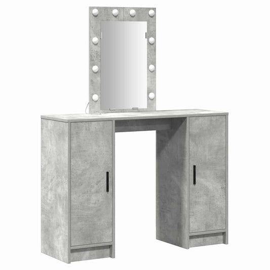Schminktisch mit Tür Hellgrau 102 x 33 x 135 cm Holzwerkstoff