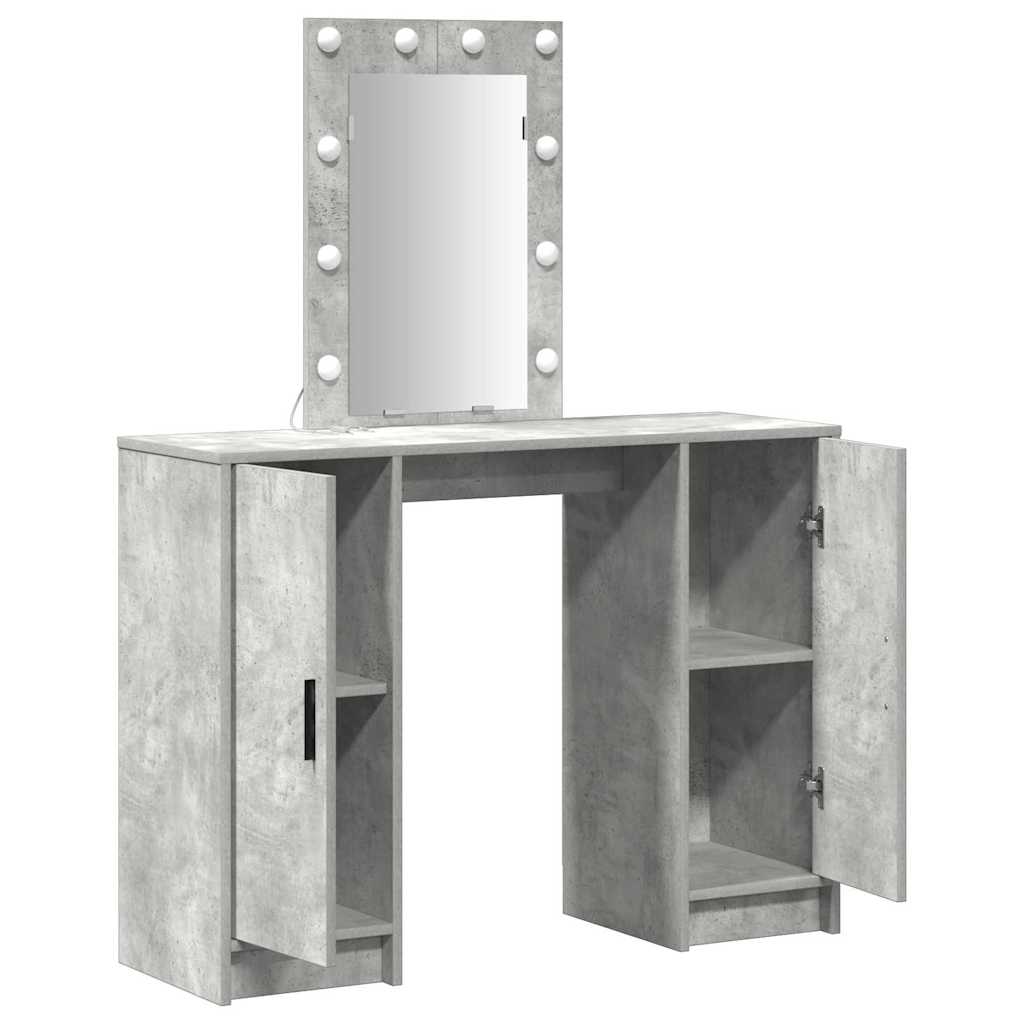 Schminktisch mit Tür Hellgrau 102 x 33 x 135 cm Holzwerkstoff