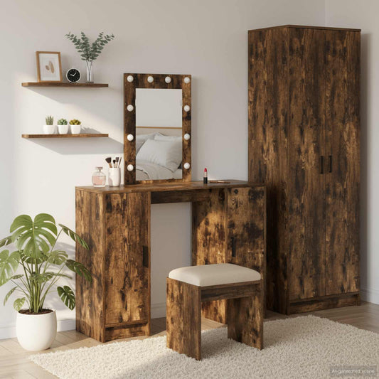 Schminktisch mit Speicher Braun 102 x 33 x 135 cm Holzwerkstoff