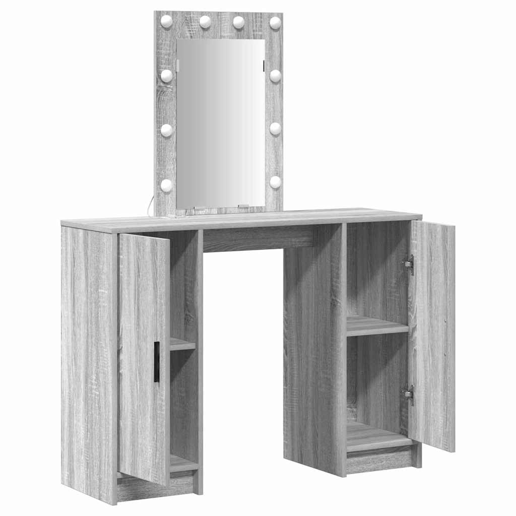 Schminktisch mit Speicher Grau 102 x 33 x 135 cm Holzwerkstoff