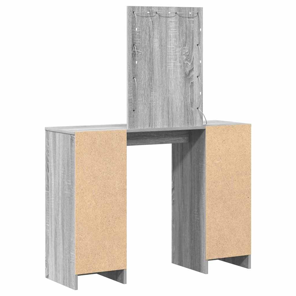 Schminktisch mit Speicher Grau 102 x 33 x 135 cm Holzwerkstoff