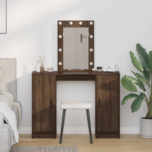 Schminktisch mit Speicher Braun 102 x 33 x 135 cm Holzwerkstoff