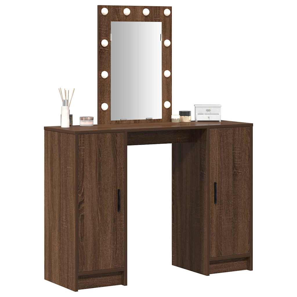 Schminktisch mit Speicher Braun 102 x 33 x 135 cm Holzwerkstoff
